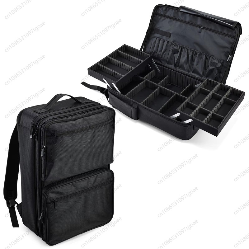 Travel Accessories Toiletries - กระเป๋าเก็บอุปกรณ์จัดแต่งทรงผมแบบพกพา หลายช่องใส่ของ สำหรับร้านเสริมสวยและเดินทาง