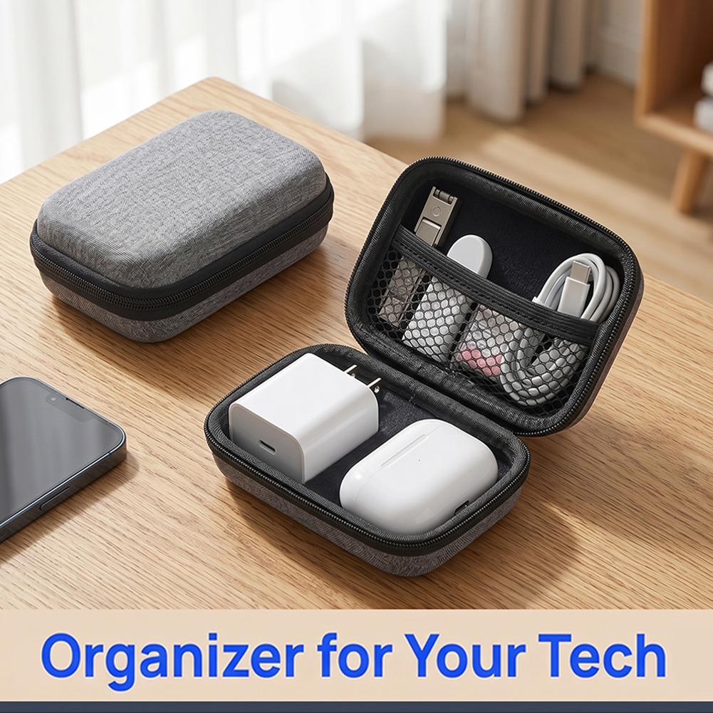 Cable Organizer Travel - กระเป๋าหูฟังสำหรับธุรกิจ กระเป๋าซิปแบบพกพา กระเป๋าเก็บสายชาร์จ กระเป๋าจัดระเบียบอุปกรณ์ดิจิตอลขนาดเล็ก กระเป๋าเก็บอุปกรณ์เสริมดิจิตอล