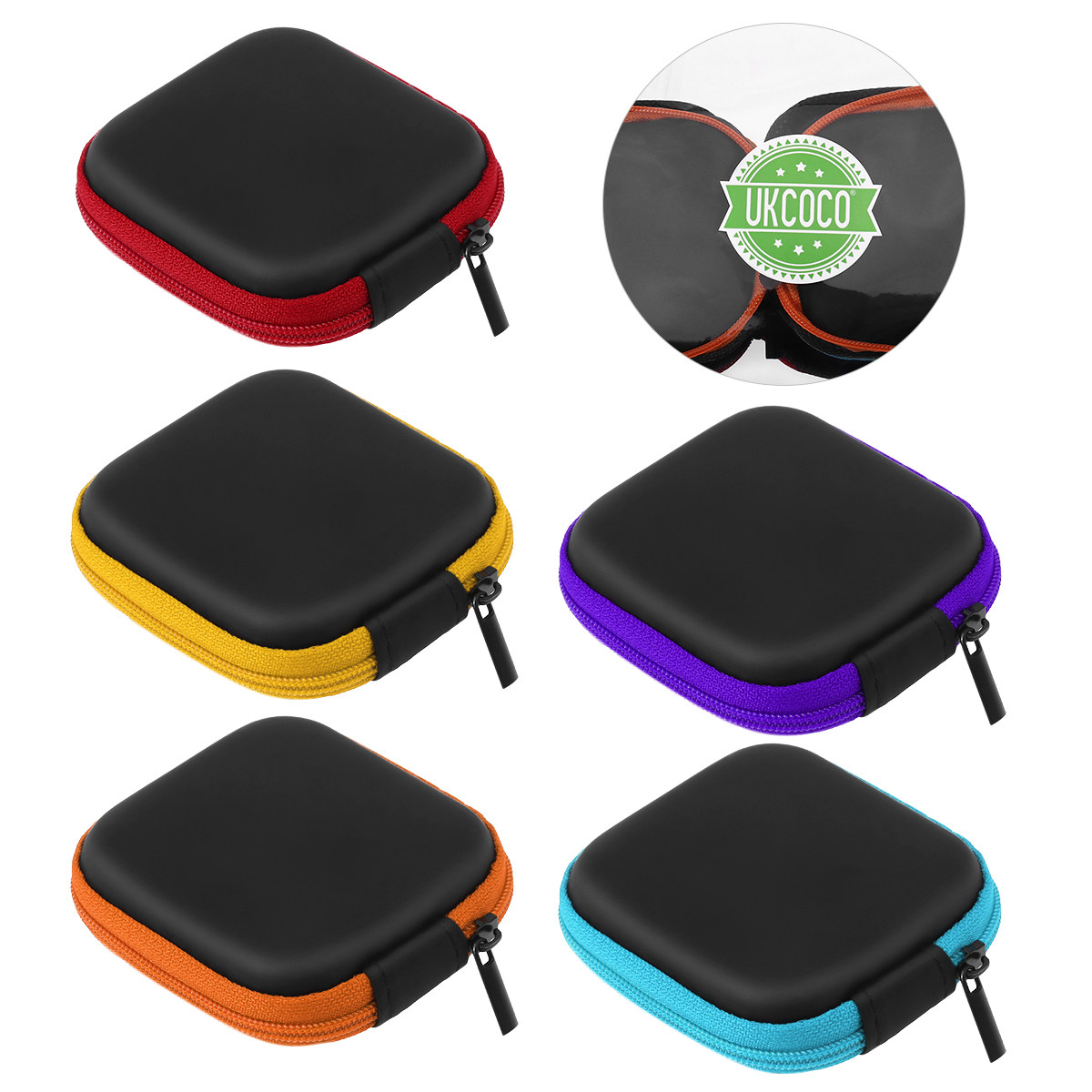 Cable Organizer Travel - กล่องเก็บหูฟังขนาดเล็ก 5 ชิ้น กล่องแข็ง EVA แบบพกพาสำหรับเดินทาง