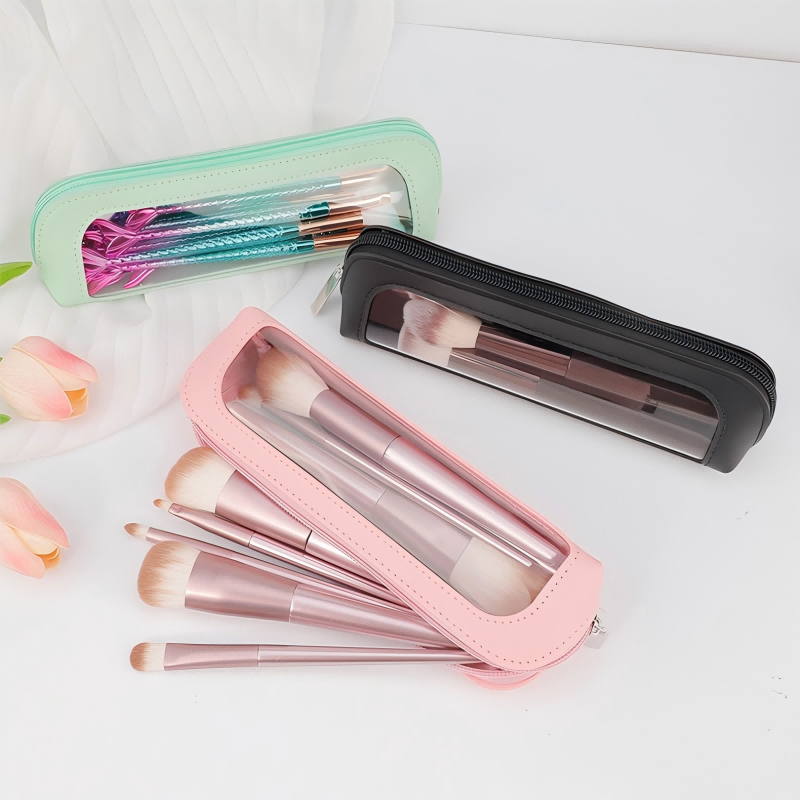 Travel Accessories Toiletries - กระเป๋าใส่เครื่องสำอางแบบพกพา ทำจากหนัง PU ใส ขนาดเล็ก กันน้ำ