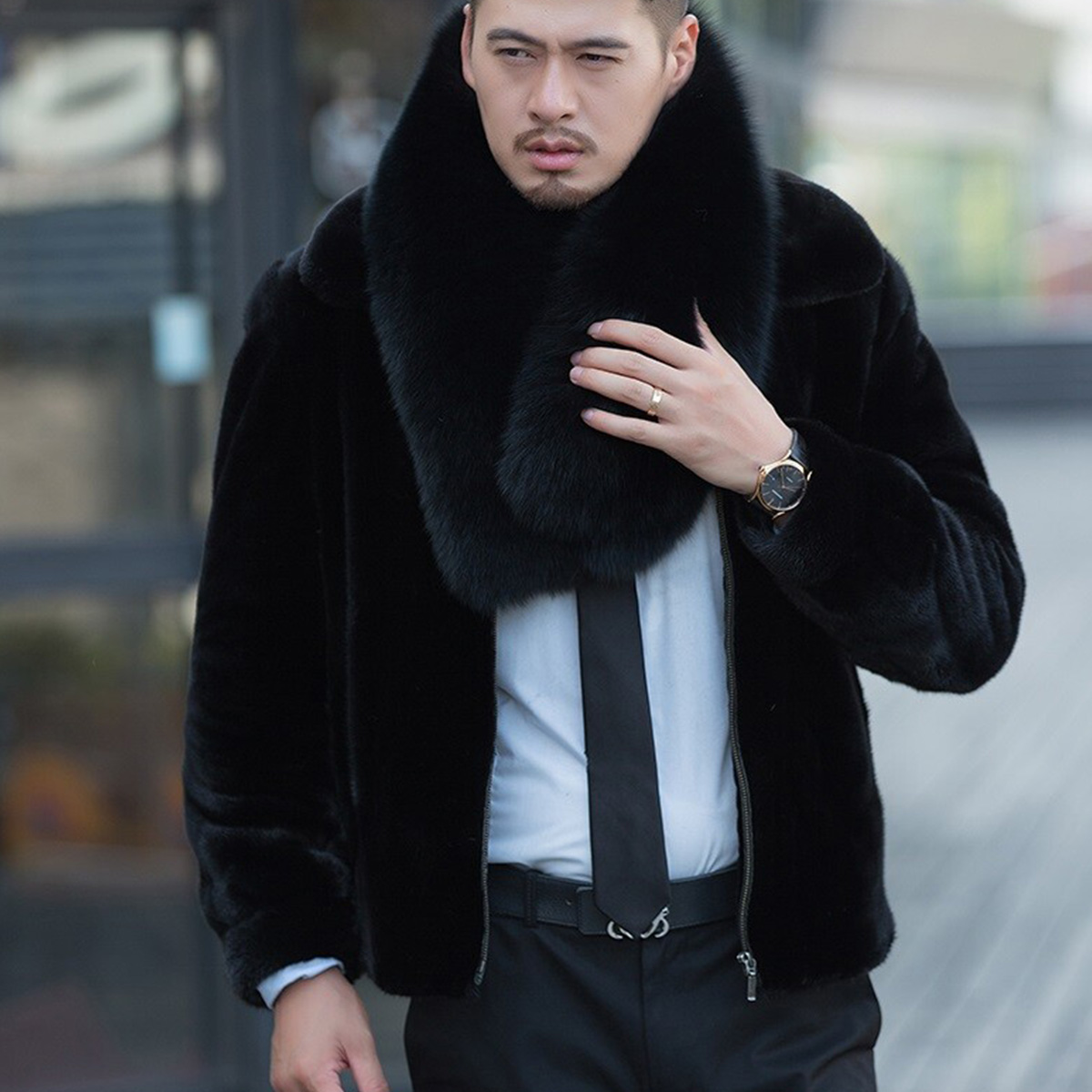 Travel Accessories Neck - ผ้าพันคอขนสุนัขจิ้งจอกแท้ อุปกรณ์เสริมฤดูหนาว ผ้าพันคอ ผ้าคลุมไหล่ อุ่นจริง ผ้าพันคอขนสุนัขจิ้งจอกแท้