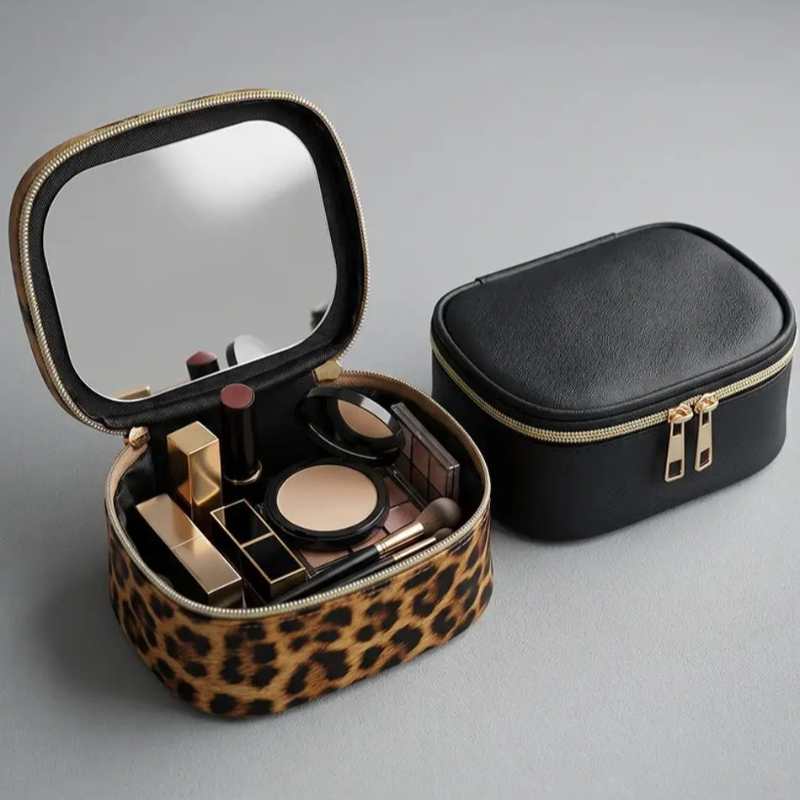 Travel Accessories Toiletries - กระเป๋าเครื่องสำอางแบบใหม่ปี 2026 พร้อมกระจก กระเป๋าใส่เครื่องสำอางขนาดเล็กกันน้ำสำหรับเดินทางสำหรับผู้หญิง กระเป๋าใส่เครื่องสำอางพกพา กระเป๋าเก็บเครื่องสำอาง