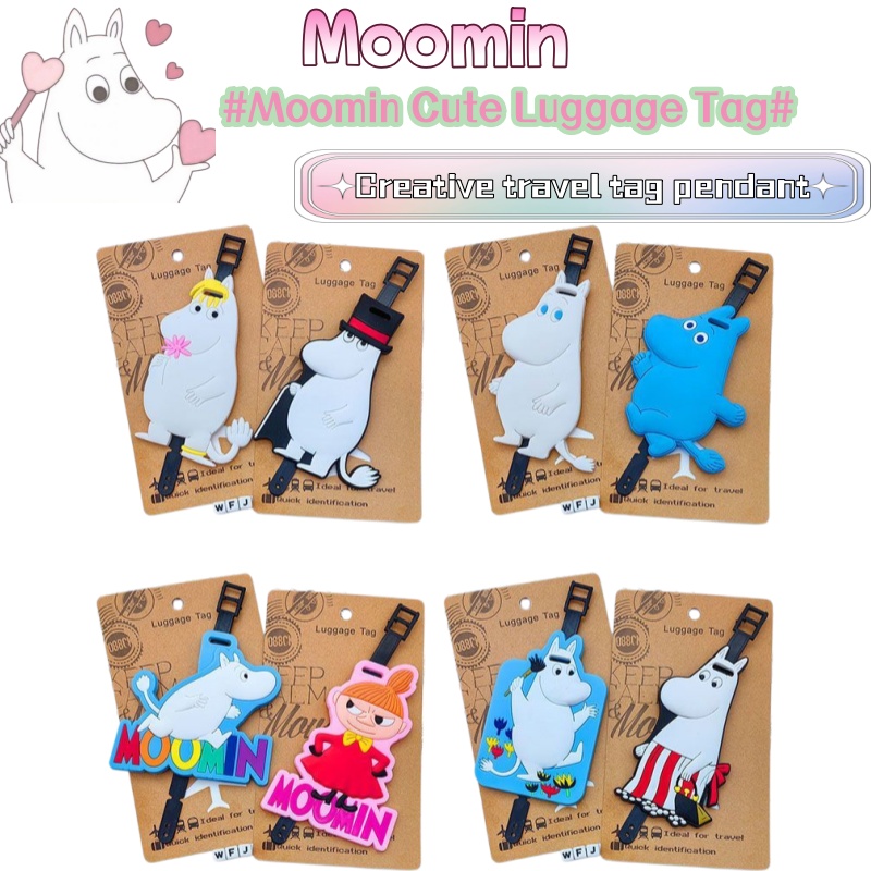 Travel Accessories Unisex - การ์ตูนอนิเมะมูมินตัวเล็กอ้วน ป้ายติดกระเป๋าเดินทาง ป้ายติดกระเป๋าเดินทางลายครอบครัวมูมิน ของตกแต่งกระเป๋าเดินทางสุดสร้างสรรค์ พวงกุญแจ