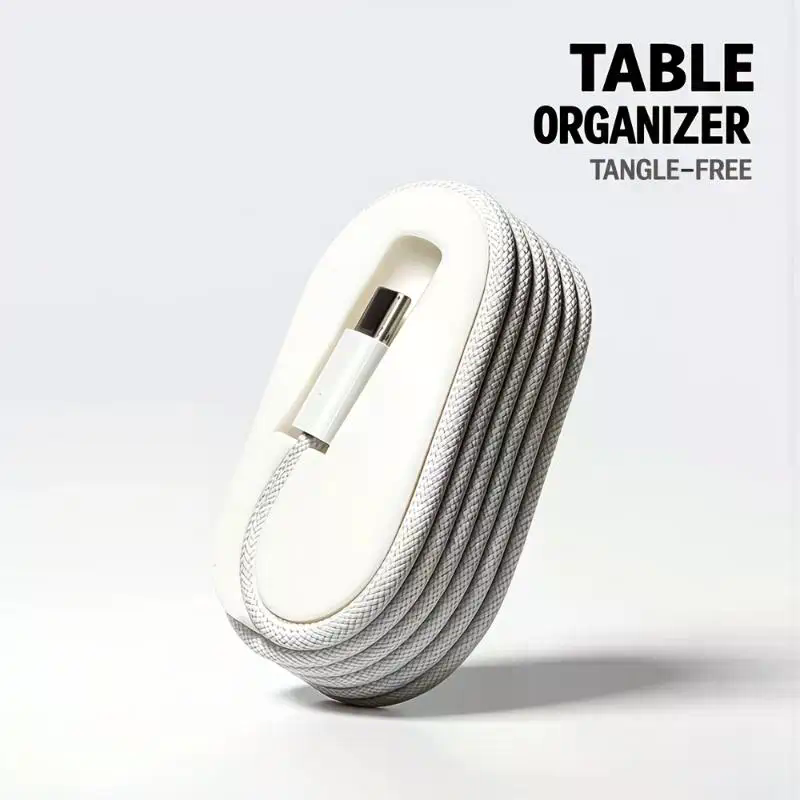 Cable Organizer Travel - ที่เก็บสายเคเบิลแบบพกพา: ที่จัดระเบียบสายไฟบนโต๊ะทำงาน เหมาะสำหรับสายดาต้าแบบถักยาว 1 เมตร สำหรับการเดินทาง