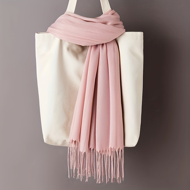 Travel Accessories Comfort - ผ้าพันคอสีพื้นแบบคลาสสิกสำหรับทุกเพศ - ผ้าคุณภาพสูงสำหรับฤดูใบไม้ร่วงและฤดูหนาว, ผ้าคลุมไหล่ที่นุ่มและอบอุ่น, อุปกรณ์เสริมอเนกประสงค์ป้องกันความหนาว, ดีไซน์หรูหรา,