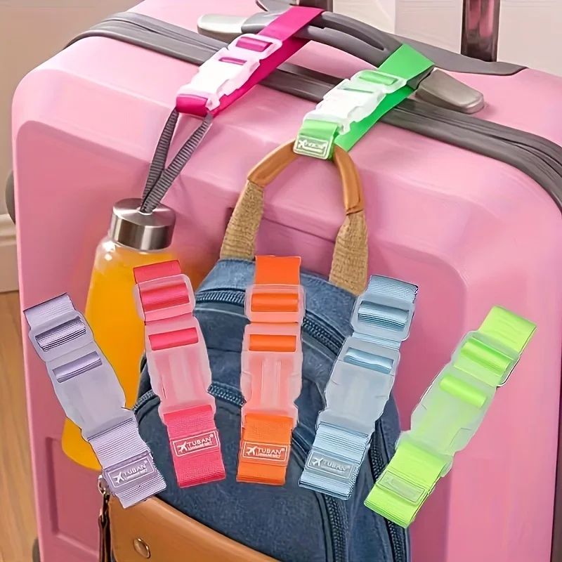 Travel Accessories In Car - สายรัดสําหรับเดินทางแบบปรับได้ - ทนทาน น้ําหนักเบา และใช้งานง่ายสําหรับกระเป๋าเดินทางที่ปลอดภัยและการเดินทางในรถยนต์ อุปกรณ์เสริมการเดินทาง