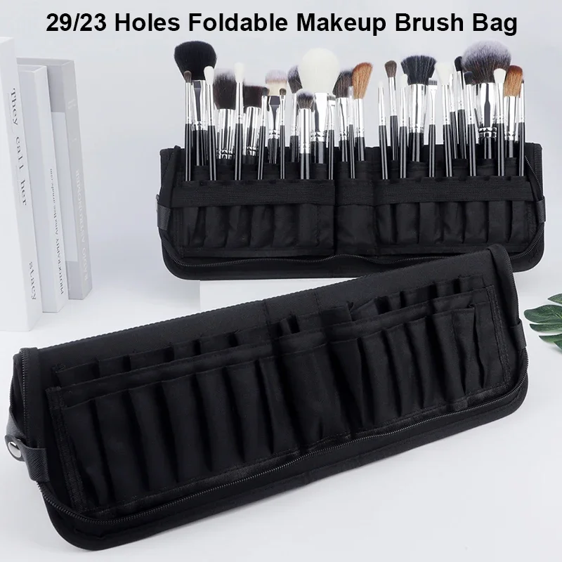 Travel Accessories Toiletries - 29/23 หลุมแปรงแต่งหน้าแบบพับได้กระเป๋าผู้หญิงแปรงแต่งหน้าเครื่องมือกระเป๋าOrganizer Travel Powderเครื่องสําอางค์ชุดแป้งกรณีผู้ถือ