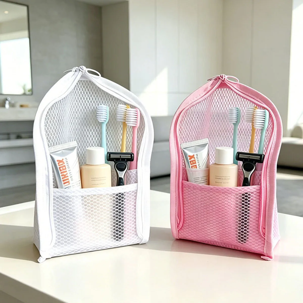กระเป๋าใส่เครื่องสำอางแบบตาข่า - Travel Accessories Toiletries บทวิจารณ์และราคา