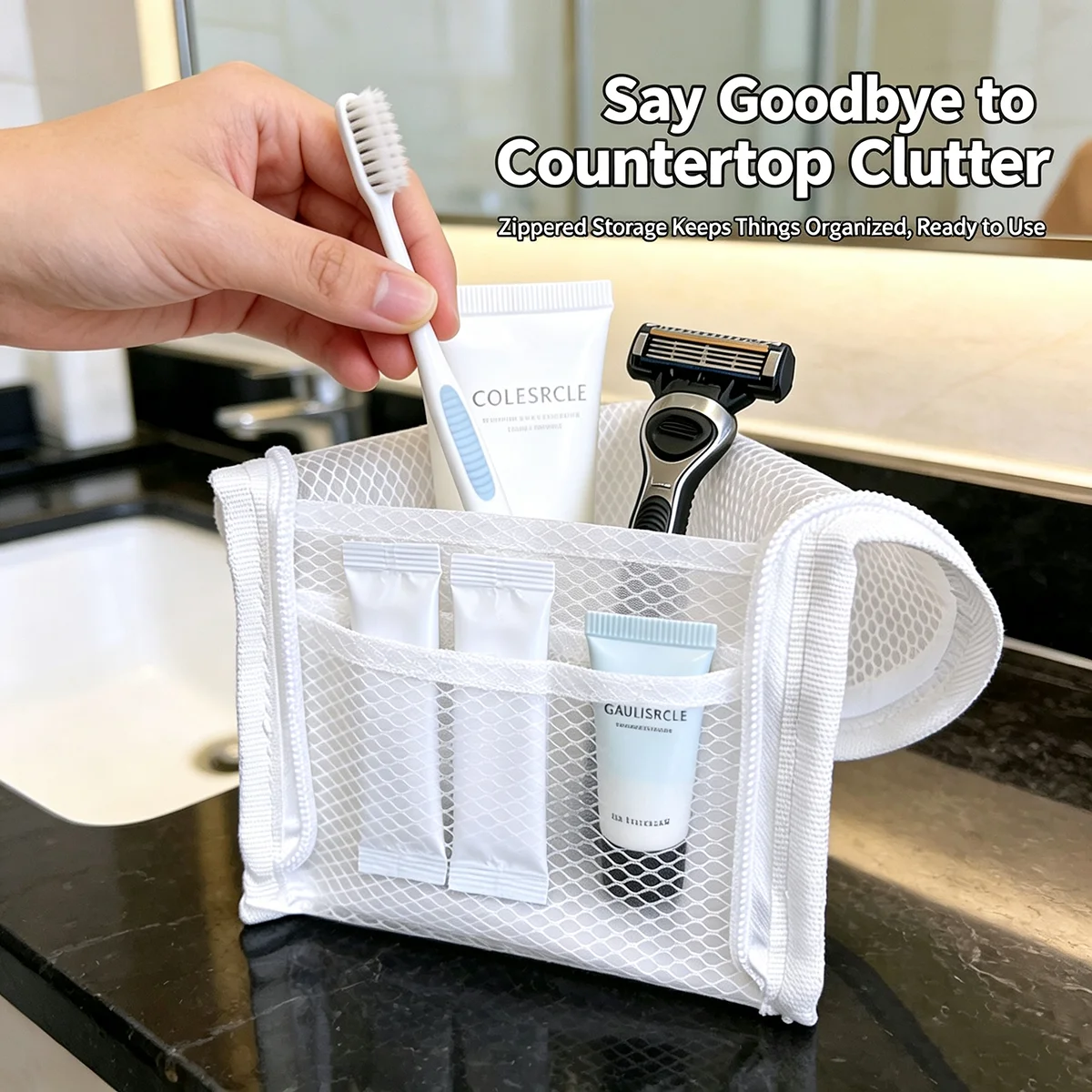 กระเป๋าใส่เครื่องสำอางแบบตาข่า - Travel Accessories Toiletries บทวิจารณ์และราคา