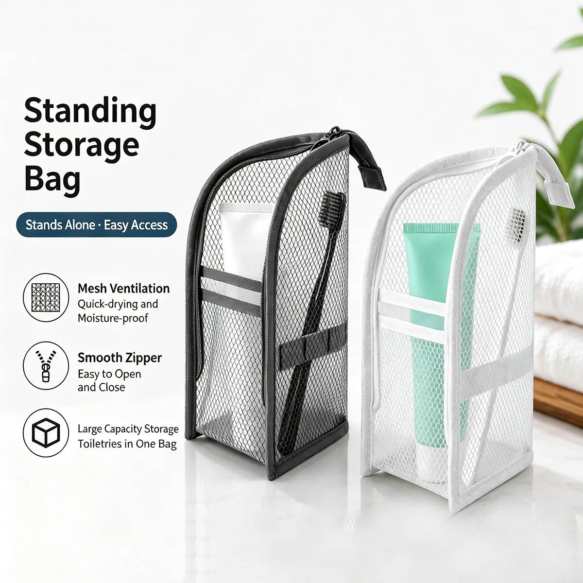 กระเป๋าใส่เครื่องสำอางแบบตาข่า - Travel Accessories Toiletries บทวิจารณ์และราคา
