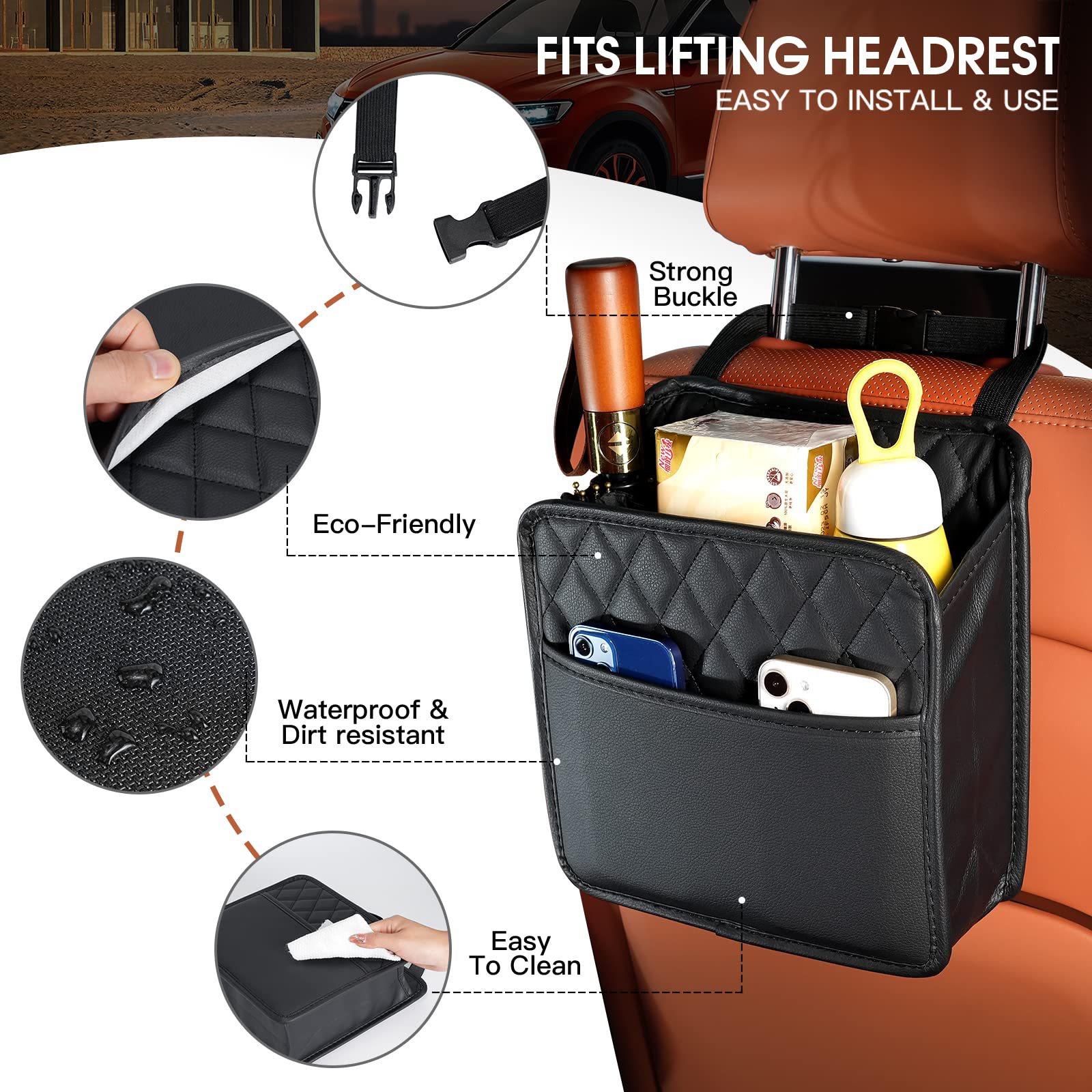 กระเป๋าเก็บของแขวนหลังเบาะรถยน - Travel Accessories In Car บทวิจารณ์และราคา