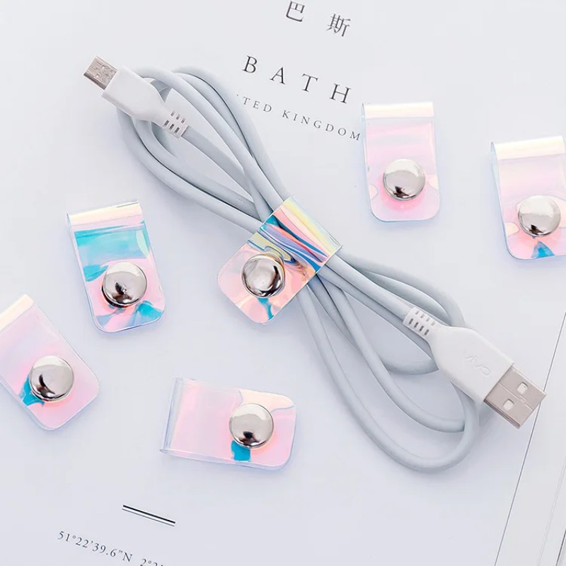 5 ชิ้น INS เลเซอร์ PVC Starp D - Cable Organizer Travel บทวิจารณ์และราคา