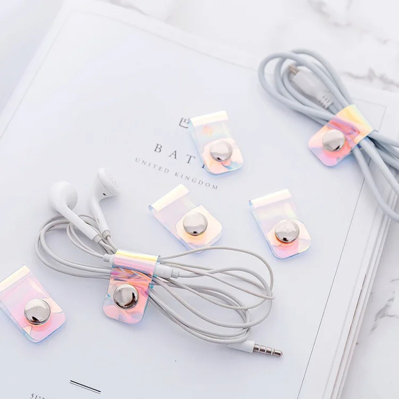 5 ชิ้น INS เลเซอร์ PVC Starp D - Cable Organizer Travel บทวิจารณ์และราคา