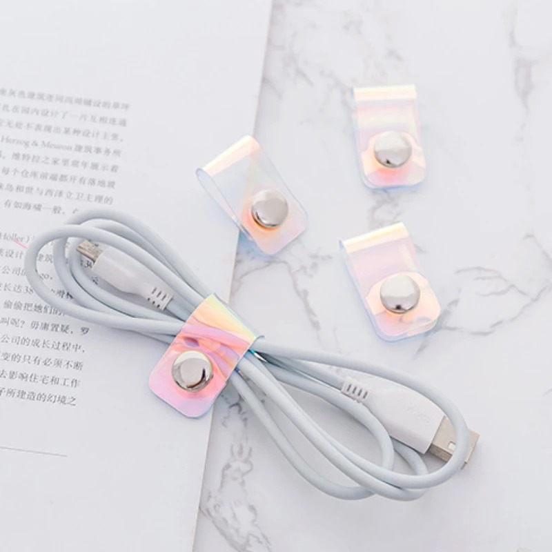 5 ชิ้น INS เลเซอร์ PVC Starp D - Cable Organizer Travel บทวิจารณ์และราคา
