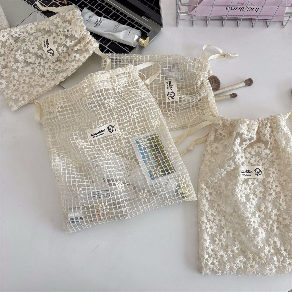 กระเป๋าเครื่องสำอางผ้าตาข่ายปั - Travel Accessories Toiletries บทวิจารณ์และราคา
