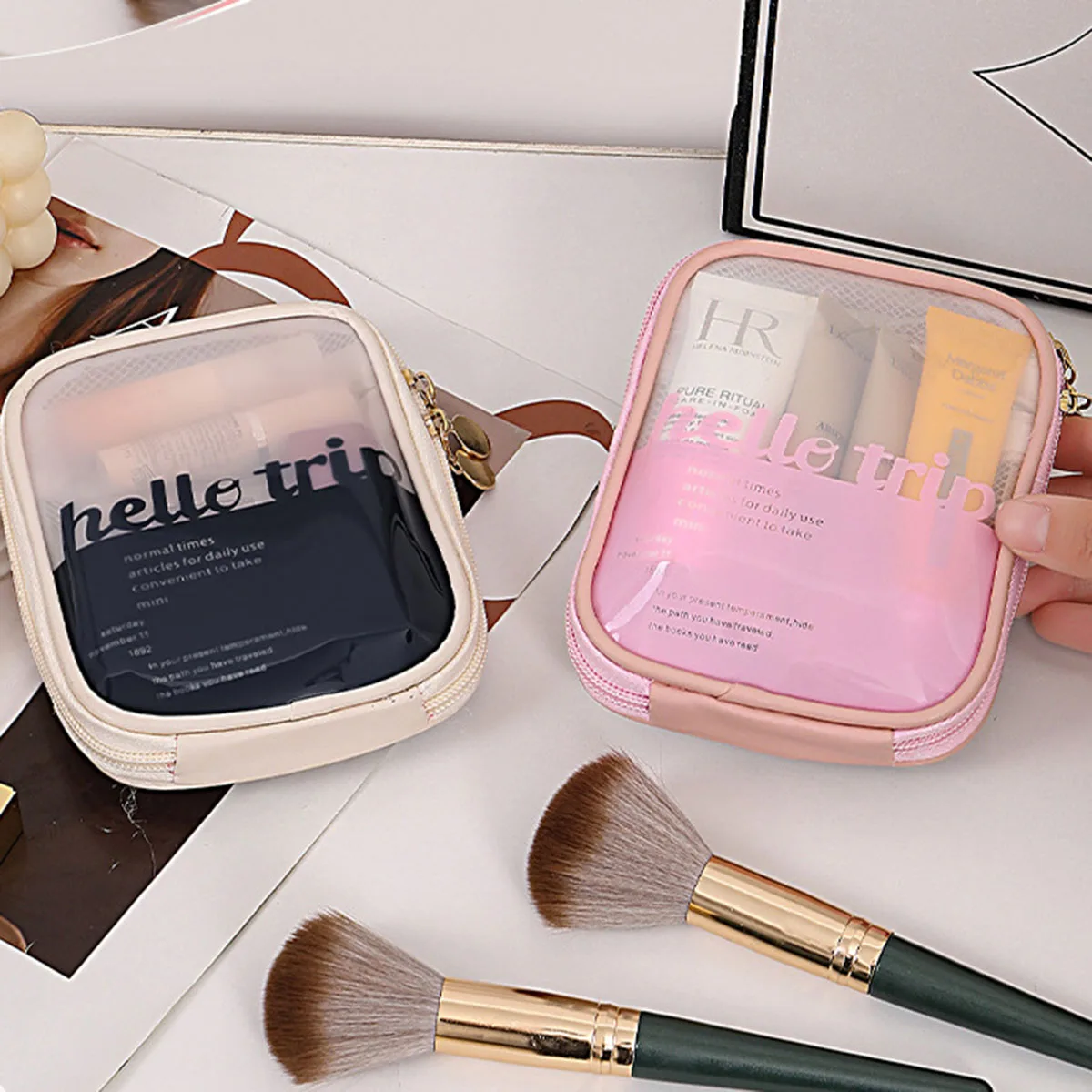 กระเป๋าเครื่องสำอางแบบโปร่งใสพ - Cable Organizer Travel บทวิจารณ์และราคา