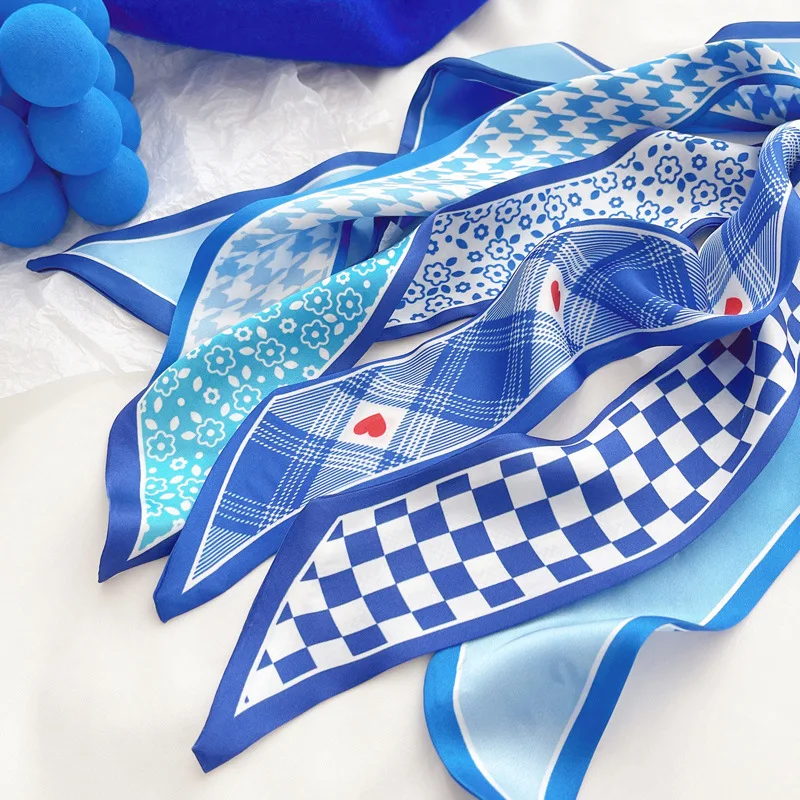 ผ้าพันคอไหมสีน้ำเงินไคลน์ ลายต - Travel Accessories Neck บทวิจารณ์และราคา