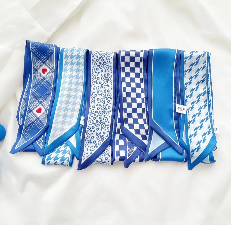 ผ้าพันคอไหมสีน้ำเงินไคลน์ ลายต - Travel Accessories Neck บทวิจารณ์และราคา