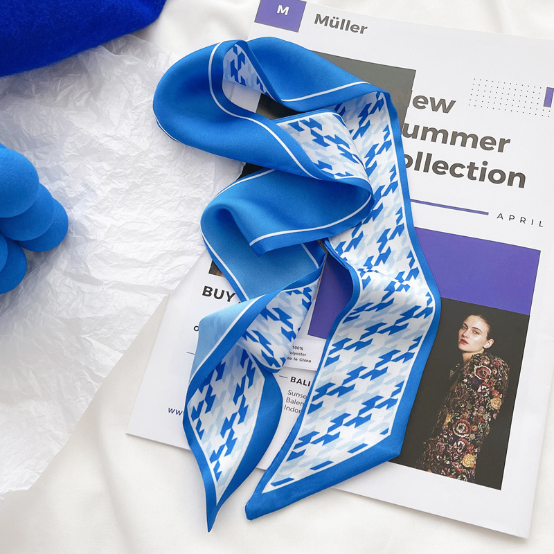 ผ้าพันคอไหมสีน้ำเงินไคลน์ ลายต - Travel Accessories Neck บทวิจารณ์และราคา
